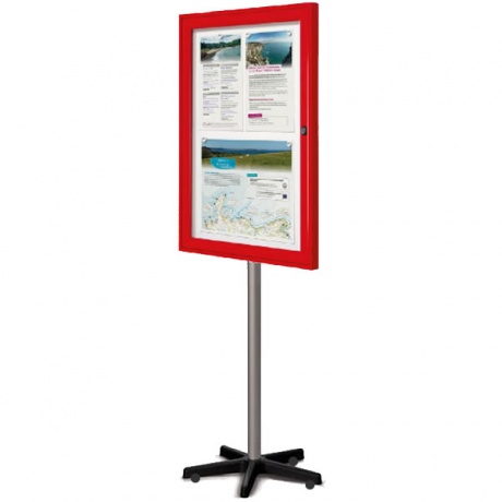 Allure Lockable Mobile Noticeboard with Painted Frame